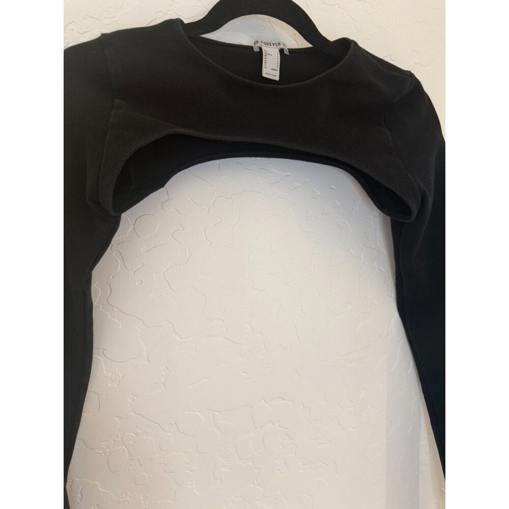 Forever 21 Black Long Sleeve Crop/Shrug Top